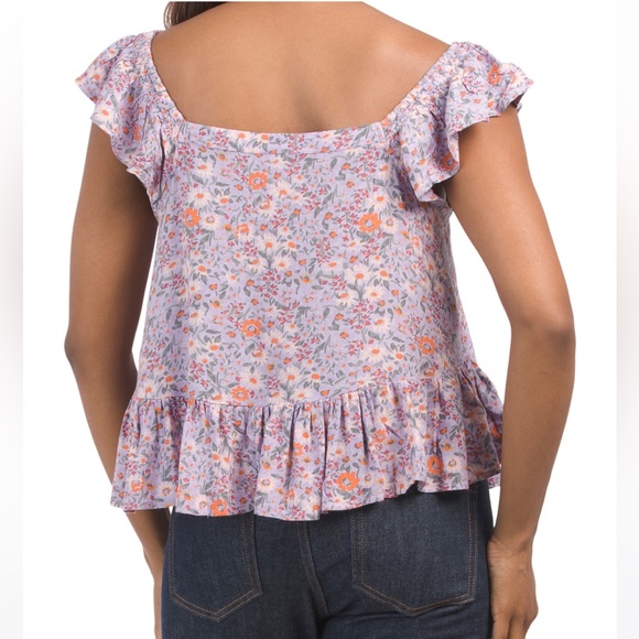 Lucky Brand Purple Floral Blouse - Picture 2 of 4